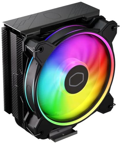 Cooler Master Hyper 212 Halo Black CPU Air Cooler, 120 Halo² PWM Fan, Dual Loop ARGB, Aluminum Top Cover, 4 Copper Heat Pipes, 154mm Tall, AMD Ryzen AM5|AM4, Intel LGA 1851|1700|1200 Brackets