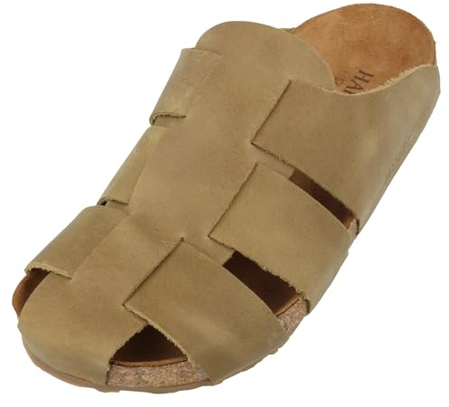 HAFLINGER Bio Pius Leder Pantolette Sandale Korkfußbett Unisex