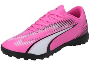 PUMA Ultra Play TT, Soccer Shoe Unisex-Adulto, Poison Pink White Black, 41 EU