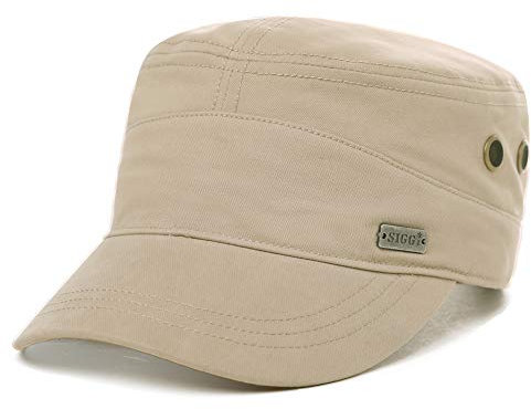 TOP-EX Herren Army Military Cap - Sommer Basecap Mütze, Schildmütze, Cuba-Stil, verstellbar Wanderhut, Faltbarer Sonnenhut Ideal für Outdoor-Aktivitäten Beige XL