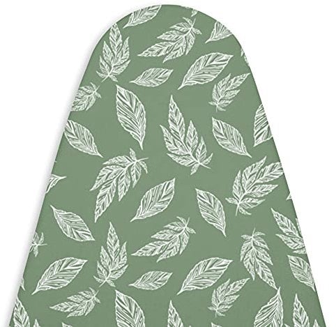 Encasa XO Housse Table À Repasser avec Rembourrage en Feutre De 3 mm, Serrage par Cordon (Convient Aux Planches Standard De X-Large De 135x45 cm), Imprimé - Grandes Feuilles Vertes