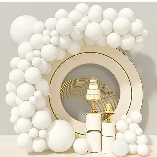 WOIRROIP Luftballon Weiß, 84 Stück Ballon Girlande Weiß Satz von Ballons Weiß 18 Zoll 12 Zoll 10 Zoll 5 Zoll, Helium Luftballon Girlande Weiß für Hochzeit, Geburtstag, Babyparty, Graduierung, Deko