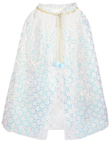 XEPST Kinder Umhang Prinzessin Cape, Prinzessin Umhang Tüll Umhang Glitzer Pailletten Cape Prinzessin Cosplay Party Kostüm Halloween Karneval Kostüm für Mädchen