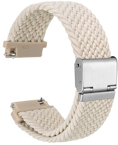 WOCCI 22mm Gewebtes Nylon Uhrenarmband für Damen und Herren, Schnellverschluss, Verstellbare Silberne Schnalle (Sternenlicht)