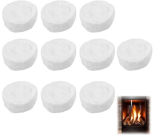 10 Pcs Éponge en Céramique pour Cheminée Au Bioéthanol Accessoires, Pelotes en Céramique pour Bioéthanol, Cheminée De Table Intérieure, Cheminée Au Bioéthanol Laine De Verre 8,6 X 8,6 X 2,8 cm