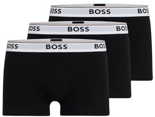BOSS Herren Trunk 3P Power Dreier-Pack eng anliegende Boxershorts aus Stretch-Baumwolle mit kurzem Bein und Logo-Bund Gemustert994 XXL
