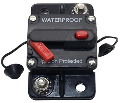 RWRAPS Disjoncteur d'allumage Disjoncteur 30A 40A 50A 60A 70A 80A 100A 120A 150A 200A 250A 300A AMP, fusible de réinitialisation, 12-48V DC, for Voiture et Bateau, étanche (Size : 130A)