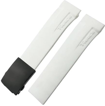 KAPPDE Naturkautschuk-Armband Fit für Tissot T048.417/T048.427 T-Race T048 Weiche Sport Silikon Uhrenarmband Faltschließe, 21 mm, Achat