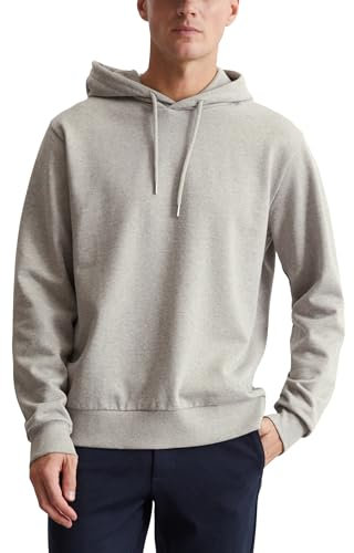 Marc O'Polo Herren Hoodie aus Bio-Baumwolle mit Kapuze, Grau (Mid Grey Mélange), M