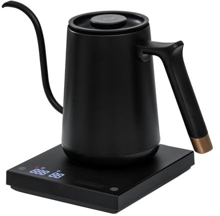 TIMEMORE Electric Gooseneck Kettle 600ml - Variable Temperature Control for Coffee & Tea, 192s Fast Heat to 88°C, Precision Pour Over Kettle, Home & Office Use, Black