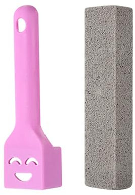 Pumice Stone Toilet Bowl Scrub Brush - Cleaning Bathtubs & Removing Stains - Pumice Stick Cleaner with Handle