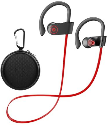 NUASI Bluetooth Running Headphones, Wireless Sports Earbuds with Bluetooth 5.3, Wireless Headphones HD Deep Bass Stereo Sound Isolation IPX7 Waterproof Earphones In-Ear for Exercise Walk Running