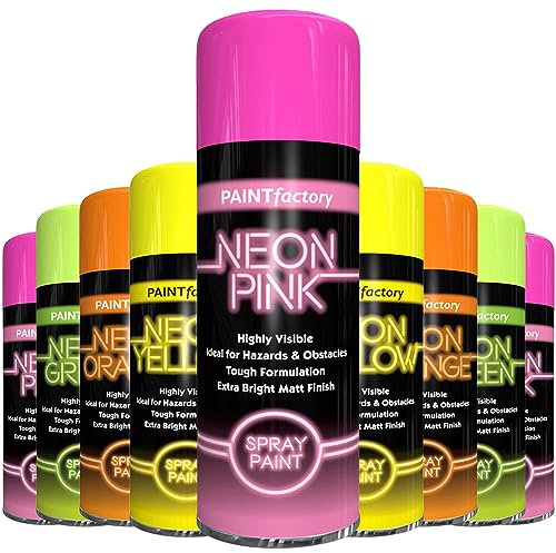 AlezyB 1 x Pink Neon Spray Paint 400ml Fluorescent Bright Aerosol Extra Bright Graffiti (Banksey) Paint Assorted Colour