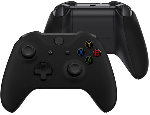 eXtremeRate Cover Grip per Xbox One S X Controller Model 1708,Custodia Frontale Case Scocca Copertura Impugnatura Shell Ricambio per Xbox One S X Joystick-Nero