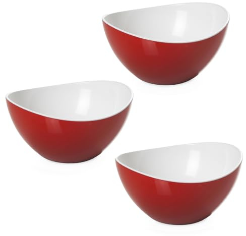 OMADA Design Set de 3 bols de cuisine de 1,5 litre, saladier en plastique coloré, récipient incassable, fabriqué en Italie, ligne Trendy