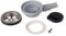 Genérico Desagüe de Lavabo 90° con Filtro de Acero Inoxidable para Caravana o Camper, 20-25 mm, Plástico con Detalles de Latón, Gris