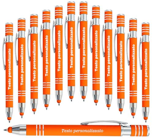 LINMQIU Penna a sfera personalizzata, Penna a sfera personalizzata Soft Touch con stilo, Penna in metallo personalizzata con nome azienda, Auguri di laurea - Penna a inchiostro nero - 36Pezzi