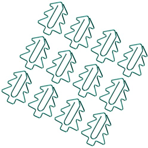 12 Büroklammern – Mini-Weihnachtsbaum-Clips, niedlicher Weihnachtsbaum-Aktenclip für Bürobedarf, Schulgeschenke, Hochzeitsdekorationen