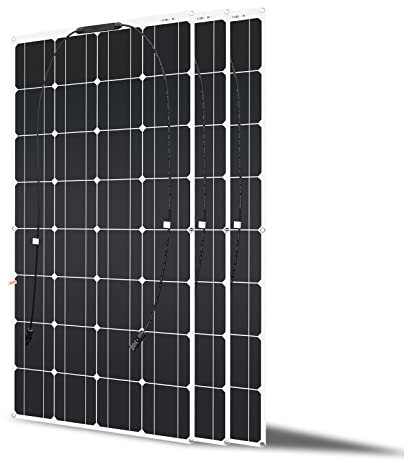 Panneau Solaire Flexible 300W (3 x 100W) 24V/12V Panneau Solaire Monocristallin en silicium Chargeur Solaire photovoltaïque adapté aux camping-cars,yachts, camping et autres surfaces irrégulières