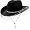 APLVFFZH Damen Cowboyhut Trendy mit Strass Fransen Kostüm Accessoire Cowgirl Hut, Schwarz