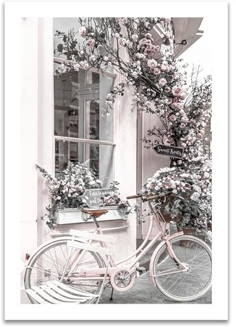 ARTFAVES® Poster - Rosa Fahrrad | Wanddeko Wandbild Fotografie Modern | ohne Rahmen | 30 x 40 cm