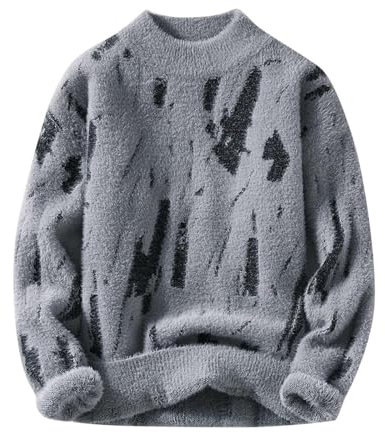 Herren Rundhalspullover Winter Neuer lässiger Pullover Lammfell Jacken Für Herren