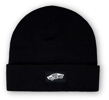 Vans Classic VN000JTRBLK1 Beanie, hohe Manschette, Schwarz, Schwarz , Einheitsgröße