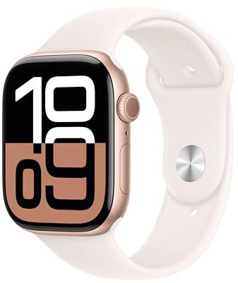 Apple Watch Series 10 [GPS + Cellulare, 46mm] - Case Oro Rosa in Alluminio con Cinturino Sport leggero rossore, S/M (Ricondizionato)