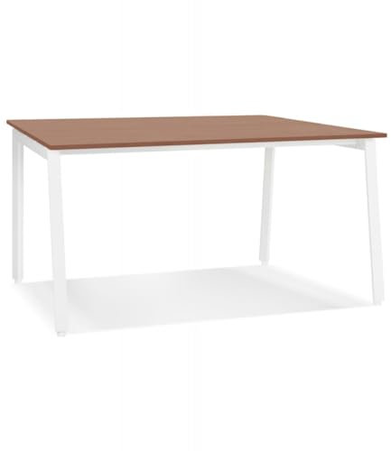 KADIMA DESIGN Besprechungstisch Quadratisch aus Holz Metall | Konferenztisch mit Walnussoptik | Bürobank Amadeus Square für Meetings | Modern | 140x140x74,5 cm