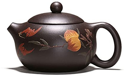 Handmade Yixing Purple Clay Teapot Set with Exquisite Patterns 200ml/7oz