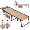 Yaheetech Klappbar Sonnenliege mit Kissen & Seitentasche & 5-Fach Verstellbarer Rückenlehne, Stabil & Tragbar Strandliege Gartenliege Campingbett bis 120kg für Outdoor, 189x57x38 cm, Beige