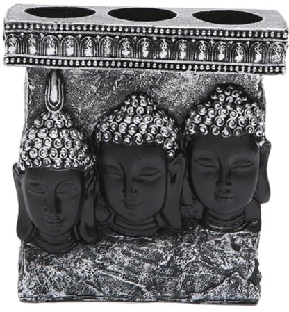 IMIKEYA Buddha Statue Ornament Stone Garden Ornaments Aquarium Decorations Vintage Decor Incense Holder Table Top Fountain Tabletop Fountain Home Decoration Spiritual Decor Shui Resin Grey