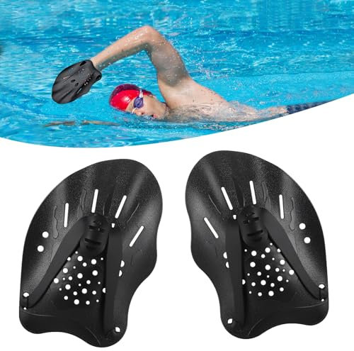 Pale Da Mano Da Nuoto, Swim Paddle con cinghie regolabili, Pagaia Per Nuoto Mano, Pagaia Regolabile Palette Per Allenamento Al Accessori Per l'allenamento Per Adulti Unisex