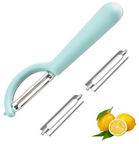 P-Schäler für Tupper mit 2 Ersatzklingen,Sparschäler für Gemüse,Universell Kartoffelschäler,Einsetzbar,Spülmaschinenfest,Müheloses Schälen,Zubereiten Kompatibel,mit Tupperware Küchengeräten (Blau)