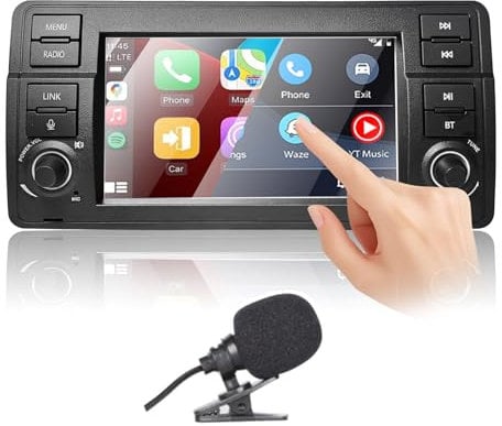 Liulbobu Autoradio für BMW E46 3 Serie 1999-2004 Kompatibel Wireless Carplay & Android Auto, 7 Zoll Touchscreen Radio/Bluetooth/FM/AM/USB/DSP/RSP/RDS/SWC/Mirror Link
