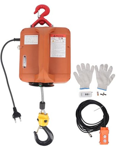 Hoist Gearwell Electric, treuil électrique de 1500 W avec capacité de charge de 660 lb et hauteur de levage de 25 pieds, treuil de portage électrique de 13 pieds min avec