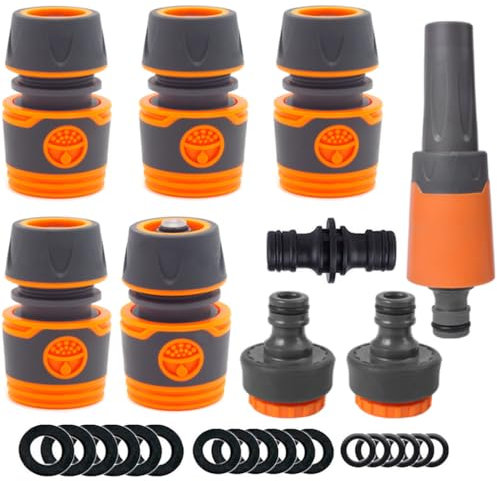 9 Piezas Kit de Conectores de Manguera de Jardín Sistema de Riego de Conexión Rápida para Regaderas, Lavado de Autos y Conector de Manguera.
