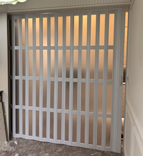 Porta A Soffietto Porte A Libro Porta scorrevole pieghevole interna per lavanderia/bagno, cancello a soffietto commerciale lungo 70, 90, 110, 130, 150, 180 cm con binario superiore per hotel, uffici(8