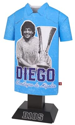 Diego Maradona Retro Metal Football Shirt - Officially Licensed Miniature Alloy Replica Jersey Collectible Legend Display Gift