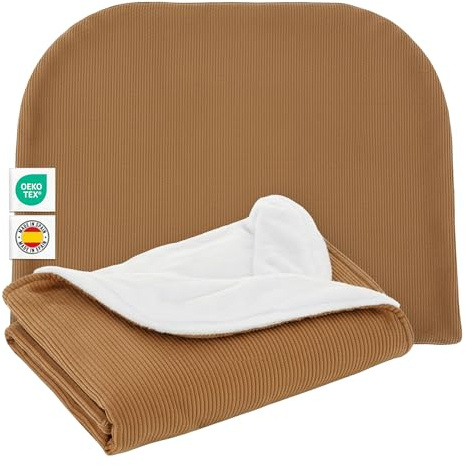 MIMUSELINA Babydecke Baumwolle 90x70 cm | Babydecke Winter und Herbst | Baby Decke neugeborenen Warm für Bett und Kinderwagen | Latte