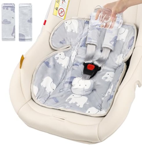 TANOFAR Infant Car Seat Protector for Potty Training, Waterproof Car Seat Liner with Anti-Slip Backing for Potty Training Toilet, Baby Infant Toddler Piddle Pad Fits for Carseat (Grey Elephant)