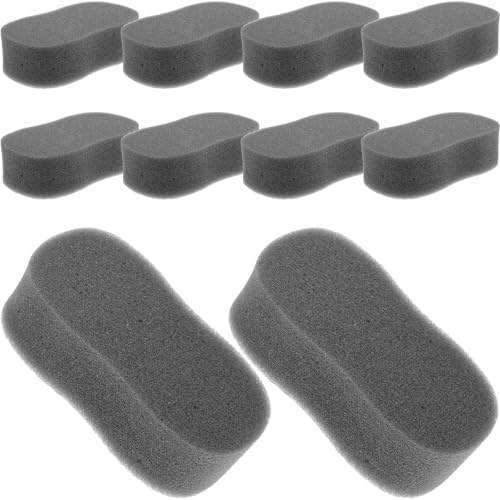 FOYTOKI Lot de 10 Éponges à Plumeau Noires pour Salon de Coiffure, Éponge Douce pour Nettoyage du Cou Épaules, Outil Ergonomique Polyvalent pour Professionnels et Usage Personnel