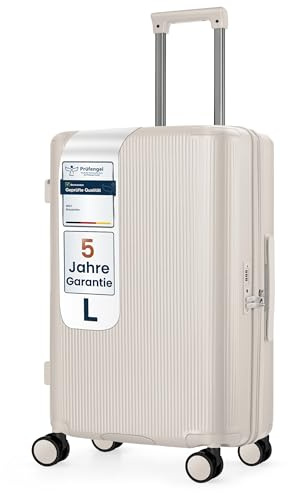 4FLY Leichter Premium Hartschalen-Reisekoffer L - Groß 68 cm (67L) – Trolley Koffer mit TSA-Schloss, 4 Spinner-Doppelrollen & Aluminium-Teleskopgriff, Aufgabegepäck Reisegepäck