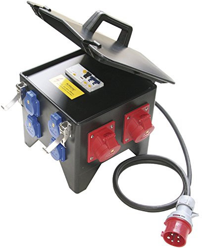 PC Electric 9474070 Mobilverteiler Vollgummi Spitz Tragbar, 5G2.5 4x250V/2x400V+FI, IP44