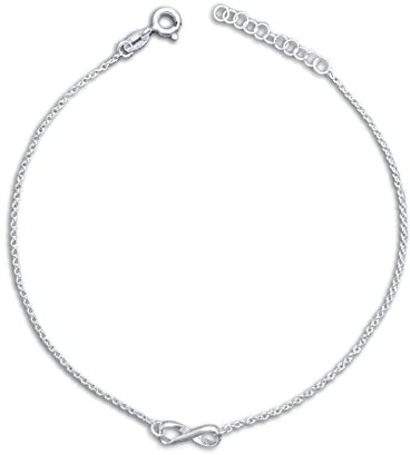Designer Inspirations Boutique Infinity Symbol/Design Anklet/Ankle Bracelet/Ankle Chain - 925 Sterling Silver - Adjustable 9' to 10' Inch / 11' to 12' Inch (Extra Large) - Anklets for Women