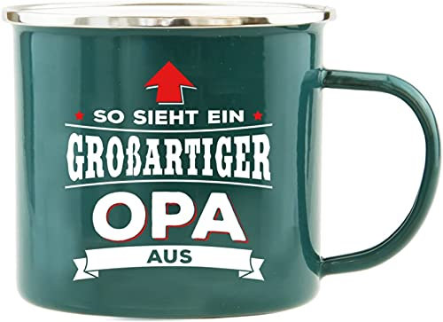 History & Heraldry Echter Kerl - Emaille Becher Bester Opa - individuelle und personalisierte Tasse mit Name und Spruch