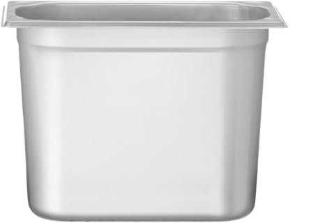 HENDI Bac Gastronorme, GN 1/4, résistance thermique -40 °C à 300 °C, utilisable dans des fours à convection, des réfrigérateurs, des bain-maries, des chafing dishes, 5.5L, 265x162(H)200mm, inox