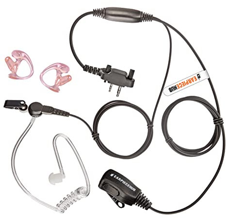 Covert Écouteurs intra-auriculaires pour radio ICOM avec oreillettes (2 broches vissées) IC-F2000, IC-F1000