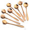 MINGZE Lot De 8 Cuillères à Café à Motif Floral, Créatives Fleurs Vaisselle en Acier Inoxydable, Ccuillères à Mélanger à Sucre à Thé Glacé à Glace, Cadeau Définir Spoon Accessoires (Or Rose)2