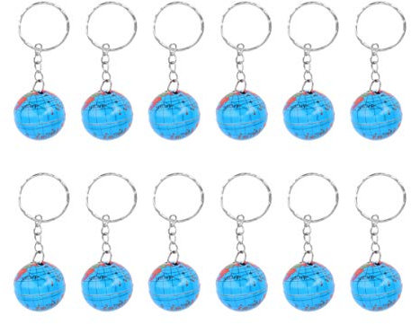 Toyvian Lot de 12 porte-clés en forme de globe terrestre pour sac et ceinture